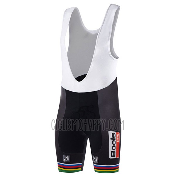UCI Mondo Campione Cycling Jersey Bib Short 2017 Men Short Sleeve Boels Dolmans White